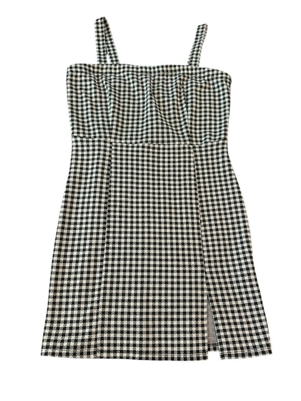 Y2K Forever 21 Womens Houndstooth Mini Dress XL Black‎ White 90s Coquette NWT